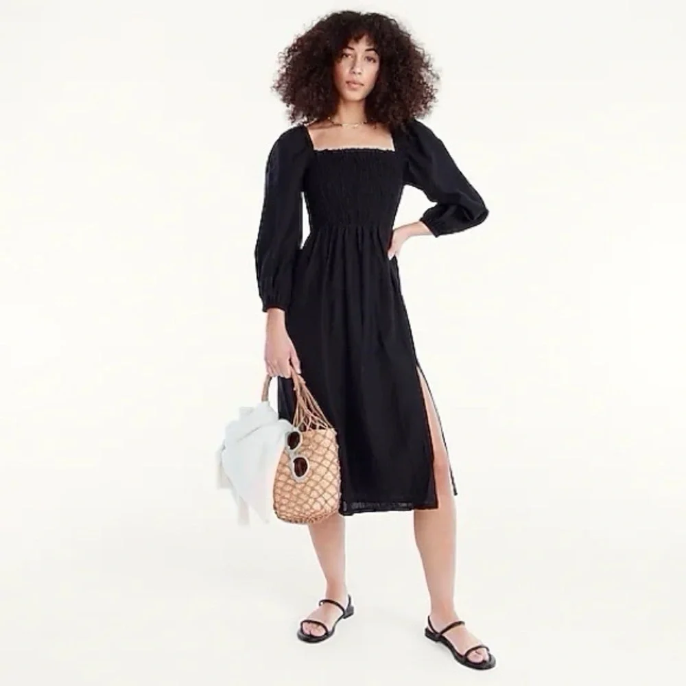 J.Crew Women’s Linen Daydream Midi Dress Black